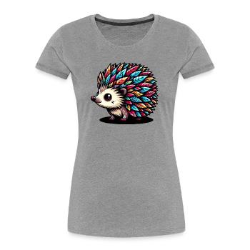 Hedgehog - Women's Premium Organic T-Shirt - heather grey - Front - Mia (176cm)