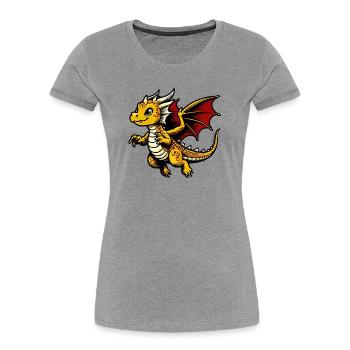 Dragon - Women's Premium Organic T-Shirt - heather grey - Front - Mia (176cm)