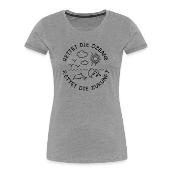 Dauphin - T-shirt bio Premium Femme - gris chiné - Devant - Mia (176cm)
