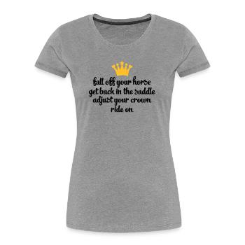 ride - Women's Premium Organic T-Shirt - heather grey - Front - Mia (176cm)
