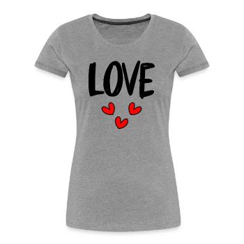 NOËL. JOYEUX NOËL. MERRY CHRISTMAS. PÈRE NOËL - T-shirt bio Premium Femme - gris chiné - Devant - Mia (176cm)