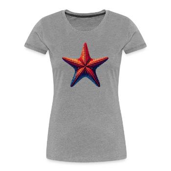 Seestern - Frauen Premium Bio T-Shirt - Grau meliert - Vorne - Mia (176cm)