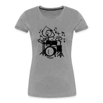 Batteur sauvage Transparent - T-shirt bio Premium Femme - gris chiné - Devant - Mia (176cm)