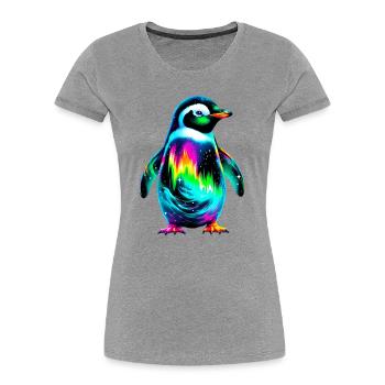 Penguin - Women's Premium Organic T-Shirt - heather grey - Front - Mia (176cm)