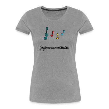 1. 1 year. 1st ANNIVERSARY. 1 YEAR ANNIVERSARY - Women's Premium Organic T-Shirt - heather grey - Front - Mia (176cm)