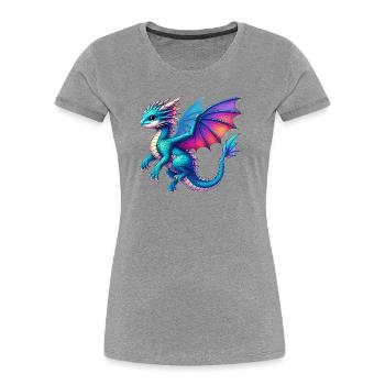 Dragon - Women's Premium Organic T-Shirt - heather grey - Front - Mia (176cm)