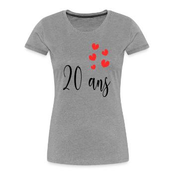 20. 20th ANNIVERSARY. 20 YEARS ANNIVERSARY. 20 YEARS. - Women's Premium Organic T-Shirt - heather grey - Front - Mia (176cm)