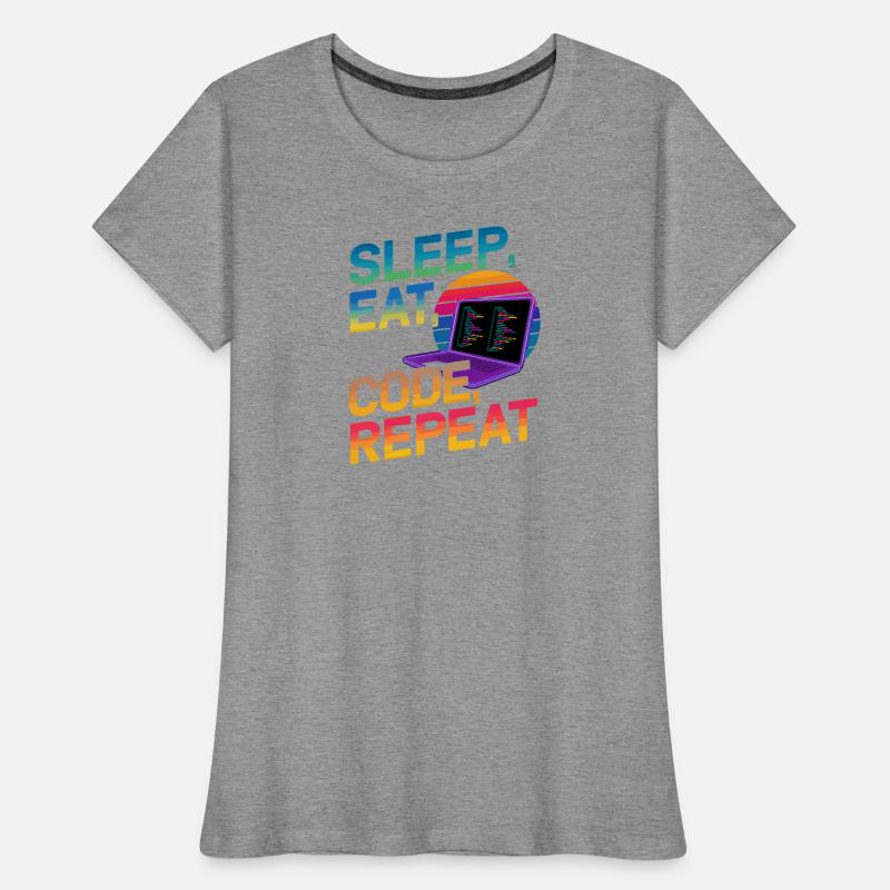 Sleep Eat Code Repeat Geschenk für Coder Frauen Premium Bio T-Shirt