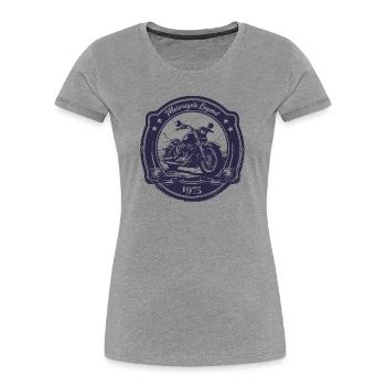 Legendary 1975 – Vintage Motorrad Design - Frauen Premium Bio T-Shirt - Grau meliert - Vorne - Mia (176cm)