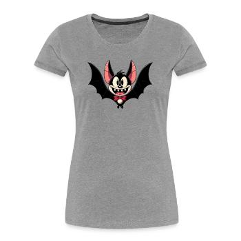 Chauve-souris - T-shirt bio Premium Femme - gris chiné - Devant - Mia (176cm)