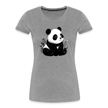 Panda - Women's Premium Organic T-Shirt - heather grey - Front - Mia (176cm)