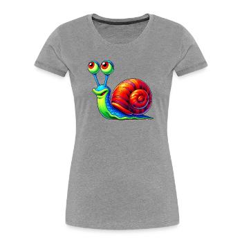 Schnecke - Frauen Premium Bio T-Shirt - Grau meliert - Vorne - Mia (176cm)
