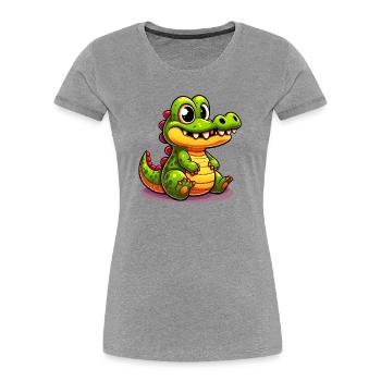 Alligator Crocodile - Women's Premium Organic T-Shirt - heather grey - Front - Mia (176cm)