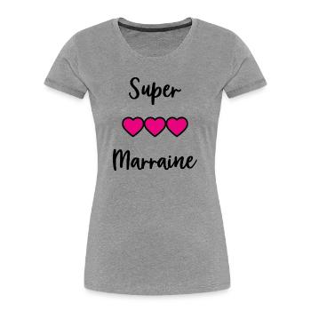 PATIN. TANTE. TATA. MAMA. MUTTERTAG - Frauen Premium Bio T-Shirt - Grau meliert - Vorne - Mia (176cm)