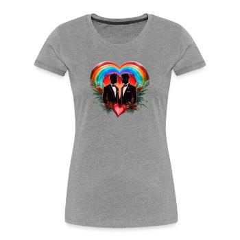 The magic of the moment: elegant cheerful silhouettes - Women's Premium Organic T-Shirt - heather grey - Front - Mia (176cm)