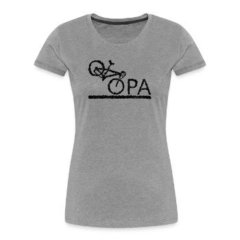 bester Opa Fahrrad Mountainbike Radeln Kritzeln - Frauen Premium Bio T-Shirt - Grau meliert - Vorne - Mia (176cm)