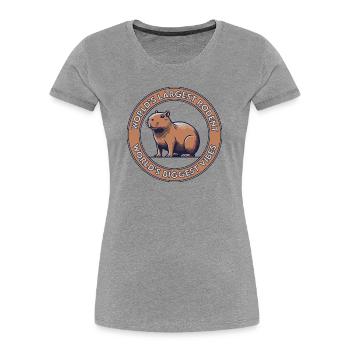 Le plus grand rongeur du monde, les plus grandes vibrations du monde - T-shirt bio Premium Femme - gris chiné - Devant - Mia (176cm)