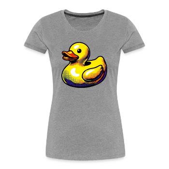Caneton Canard Canard Canard - T-shirt bio Premium Femme - gris chiné - Devant - Mia (176cm)