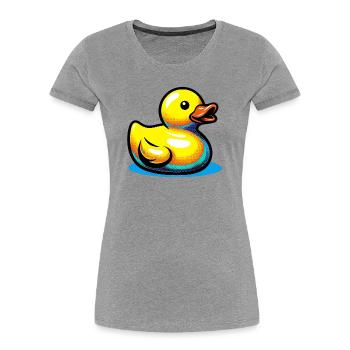 Caneton Canard Canard Canard - T-shirt bio Premium Femme - gris chiné - Devant - Mia (176cm)