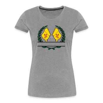Flags USA New Mexico laurel wreath banner - Women's Premium Organic T-Shirt - heather grey - Front - Mia (176cm)