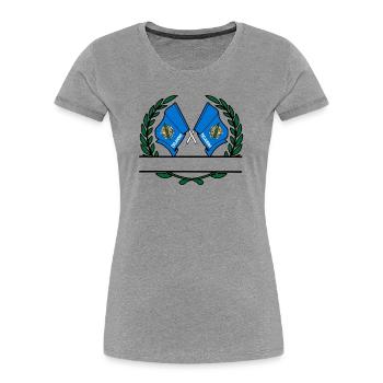 Flags USA Oklahoma laurel wreath banner - Women's Premium Organic T-Shirt - heather grey - Front - Mia (176cm)