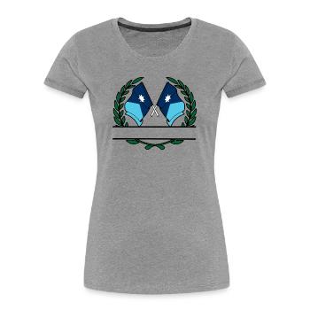 Fahnen USA Minnesota Lorbeerkranz Banner - Frauen Premium Bio T-Shirt - Grau meliert - Vorne - Mia (176cm)