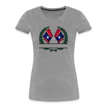 Flags USA Mississippi laurel wreath banner - Women's Premium Organic T-Shirt - heather grey - Front - Mia (176cm)