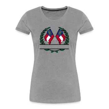 Drapeaux USA Géorgie couronne de laurier bannière - T-shirt bio Premium Femme - gris chiné - Devant - Mia (176cm)