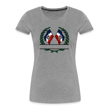 Flaggen USA Utah Lorbeerkranz Banner - Frauen Premium Bio T-Shirt - Grau meliert - Vorne - Mia (176cm)