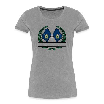 Flags USA Vermont laurel wreath banner - Women's Premium Organic T-Shirt - heather grey - Front - Mia (176cm)