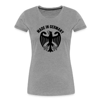 Made in Germany - Frauen Premium Bio T-Shirt - Grau meliert - Vorne - Mia (176cm)
