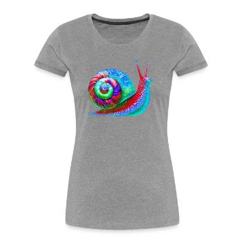 Escargot - T-shirt bio Premium Femme - gris chiné - Devant - Mia (176cm)