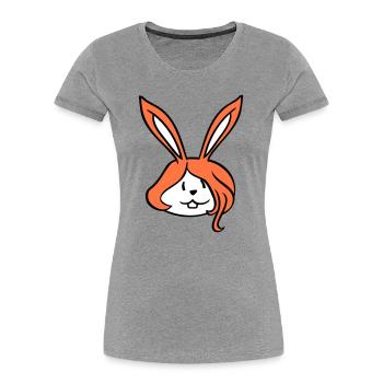 Hase Mädchen Hübsche Frau Häsin Süß lange Haare - Frauen Premium Bio T-Shirt - Grau meliert - Vorne - Mia (176cm)