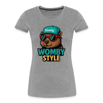 Womby Style Beaver with Sunglasses - Women's Premium Organic T-Shirt - heather grey - Front - Mia (176cm)