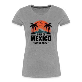 Gulf of Mexico Since 1672 Retro Beach Vibes - Women's Premium Organic T-Shirt - heather grey - Front - Mia (176cm)