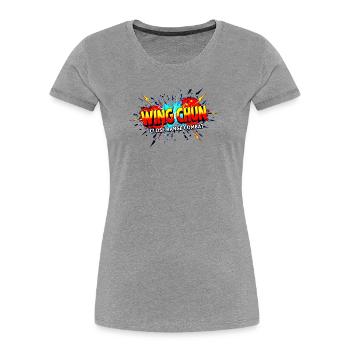 Wing Chun shirt explosion - Women's Premium Organic T-Shirt - heather grey - Front - Mia (176cm)