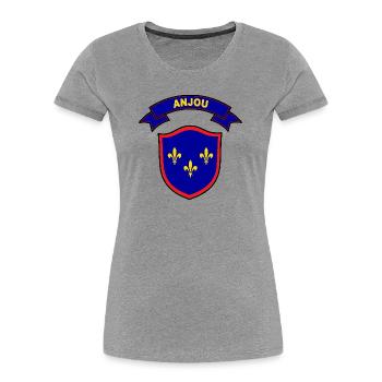 Anjou - Frauen Premium Bio T-Shirt - Grau meliert - Vorne - Mia (176cm)