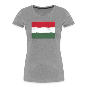 Flag of Hungary - Women's Premium Organic T-Shirt - heather grey - Front - Mia (176cm)
