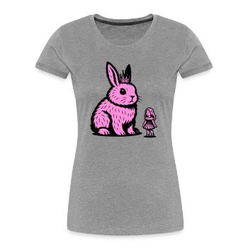 Bunny Princess - Women's Premium Organic T-Shirt - heather grey - Front - Mia (176cm)