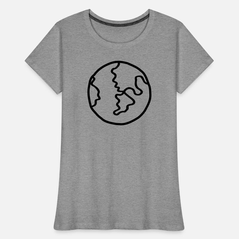 Planète Terre Doodle de l’espace T-shirt bio Premium Femme