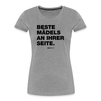Beste Mädels (JGA - Jungesellenabschied) - Frauen Premium Bio T-Shirt - Grau meliert - Vorne - Mia (176cm)