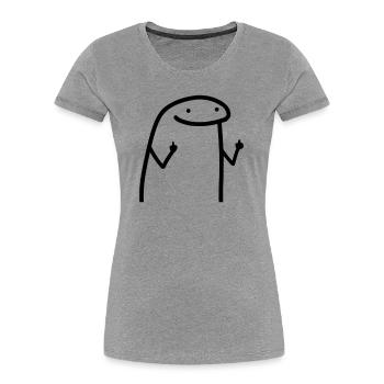 Flork der Kühe Mittelfinger Meme - Frauen Premium Bio T-Shirt - Grau meliert - Vorne - Mia (176cm)