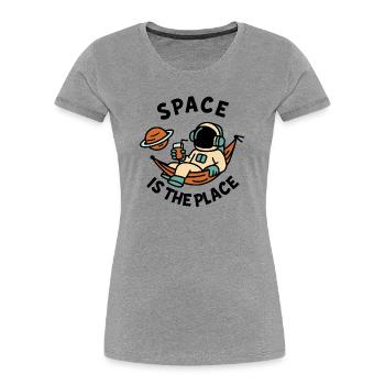Space Explorer Astronaut Entspannendes Design - Frauen Premium Bio T-Shirt - Grau meliert - Vorne - Mia (176cm)