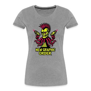 NGO Skull Punk - Women's Premium Organic T-Shirt - heather grey - Front - Mia (176cm)