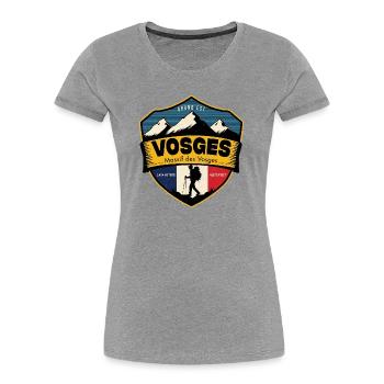 Vogesen, Massiv der Vogesen - Frauen Premium Bio T-Shirt - Grau meliert - Vorne - Mia (176cm)