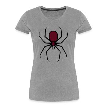 Spooky Halloween Creepy Goth Spider 3 - Women's Premium Organic T-Shirt - heather grey - Front - Mia (176cm)