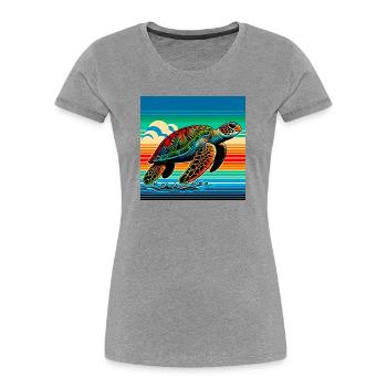 turtle - Women's Premium Organic T-Shirt - heather grey - Front - Mia (176cm)