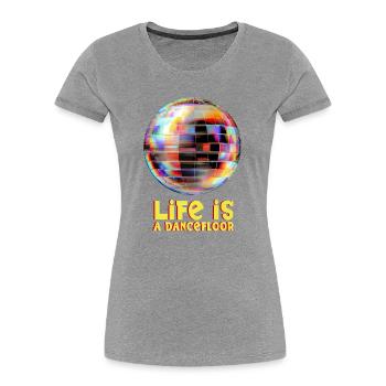Disco Globe with Bright Colors - Frauen Premium Bio T-Shirt - Grau meliert - Vorne - Mia (176cm)