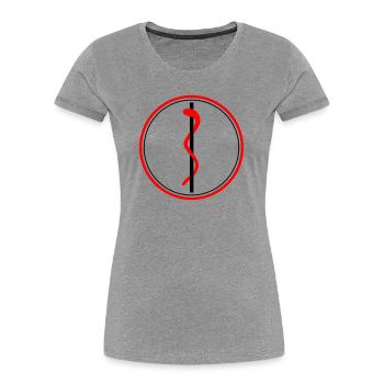 Äskulapstab - Frauen Premium Bio T-Shirt - Grau meliert - Vorne - Mia (176cm)