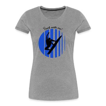 surfer - Women's Premium Organic T-Shirt - heather grey - Front - Mia (176cm)